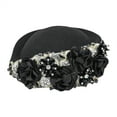 thumbnail image 1 of MEICHEN Beret Hat for Graceful Ladies Fashion Women Church Hats Flower Applique Pillbox Hats Fascinator Tea Caps Women's Accessories Black, 1 of 2