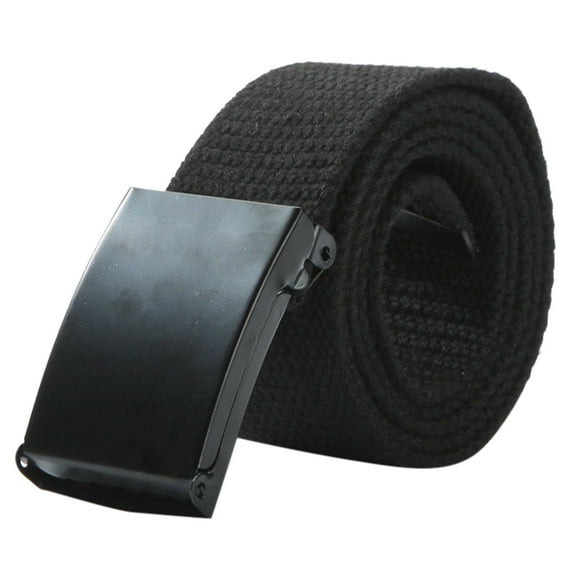 MEICHEN Black Belt for Women and Men,Fashion Elastic Buckle Belt Solid Color Canvas Waistband,Unisex Accessories Wide Belt