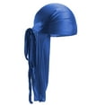 thumbnail image 1 of MEICHEN Blue Headbands for Women, Soft Velvet Durag Headwraps with Long Tail and Wide Straps for Women and Men, Women's Accessories Bandana Headband, 1 of 3