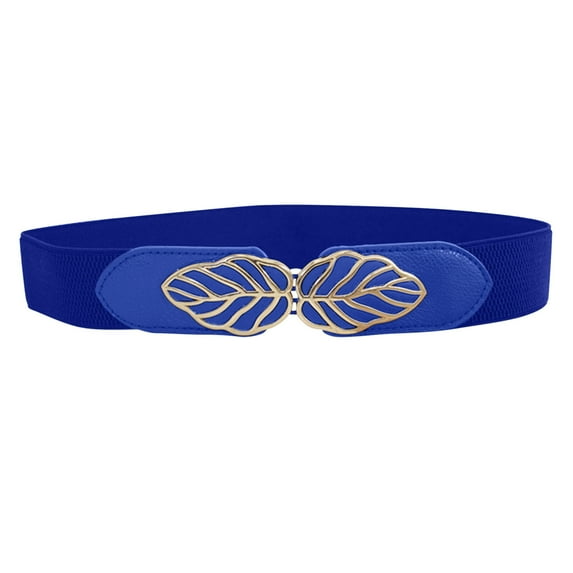 MEICHEN Blue Women's Belts, Elastic Waistband With Wide Elastic Waist Closure and Decorative Buckle, Fashion Vintage Cinch Belts for Women