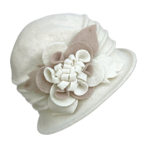 MEICHEN Bowler Hats for Women 1920s Winter Fashion Essentials Warm Cloche Fedora Hat Womens Accssories Floral Bucket Hat