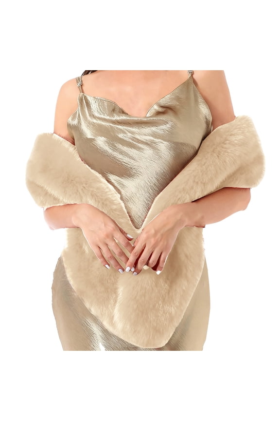 Cape for Graceful Ladies Fashion Women's Plush Collar Scarf Wrap Cold Winter Warmer Women's Neck Warmer Scarf Wrap Neck Clothing Accessories Winter Accessories Beige