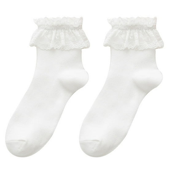 MEICHEN Casual Socks for Women, Ladies Winter Socks Solid Color Lace Short Tube Mesh Hollow Out Socks Streetwear, Fall Winter Fashion Accessories