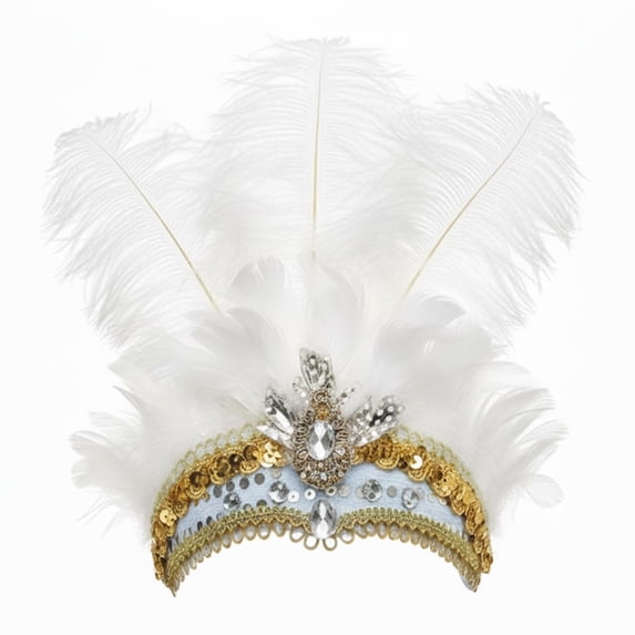 MEICHEN Colorful Feather Headband for Women and Girls Mardi Gras Fascinator Carnival Party Dress Up Clothing Accessories