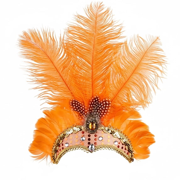 MEICHEN Colorful Feather Headband for Women and Girls Mardi Gras Fascinator Carnival Party Dress Up Clothing Accessories