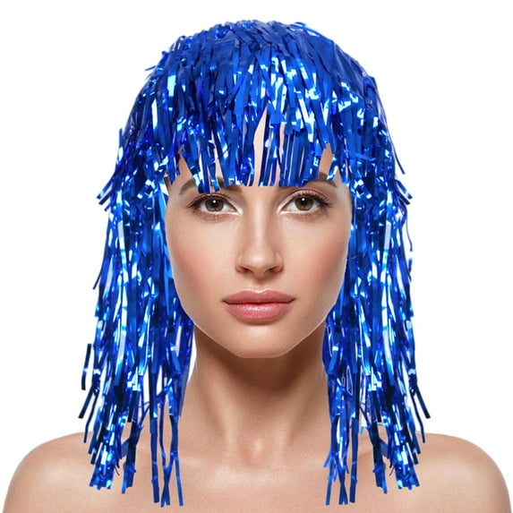 MEICHEN Colorful PET Fringe Wig Sparkling Festival Headpiece for Cheerleaders Sports Fans and Trendy Summer Fall Essentials Accessories