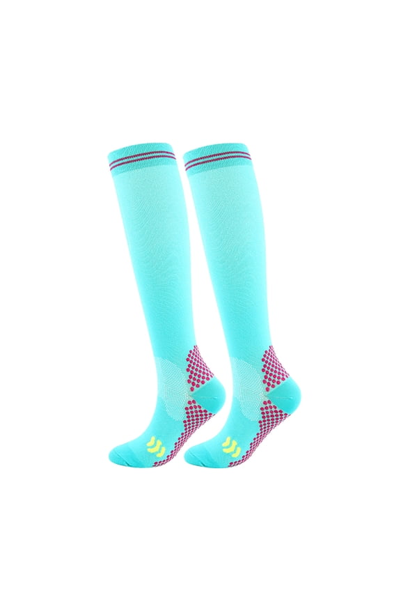 Compression Socks for Women, Solid Color Compression Socks Breathable Outdoor Running Cycling Sports Socks, Fall Winter Fashion Accessories