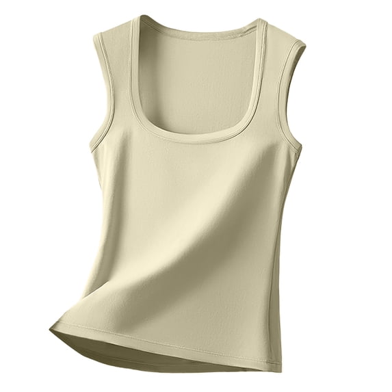 MEICHEN Cotton Solid U Neck Tank Tops for Women Casual Loose Fit Vest Sleeveless Tops Camisoles Underwear Summer Essentials Fall Fashion Clothing