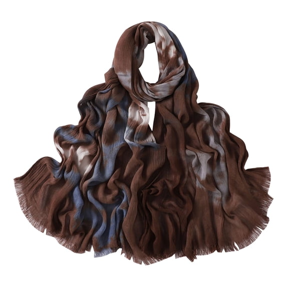 MEICHEN Cotton Tie Dye Oil Painting Style Scarf for Women Spring Thin Fringe Trim Scarf Summer Fashion Accessories Shawls