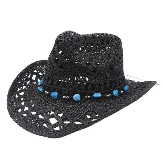 MEICHEN Cowboy Hat for Women Western Style Wide Brim Hollowed Out Sun Hats Trendy Breathable Casual Solid Color Caps