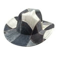 thumbnail image 1 of MEICHEN Cowboy Hat for Women and Men Western Wide Brim Cowboy Hat Costume Cosplay Cowgirl Hat Color Block Fedora Hat Black, 1 of 8