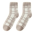 thumbnail image 1 of MEICHEN Crew Socks for Women, Women Plaid Plush Winter Sleeping Socks House Socks Bed Socks Hut Socks, Fall Winter Fashion Accessories, 1 of 4