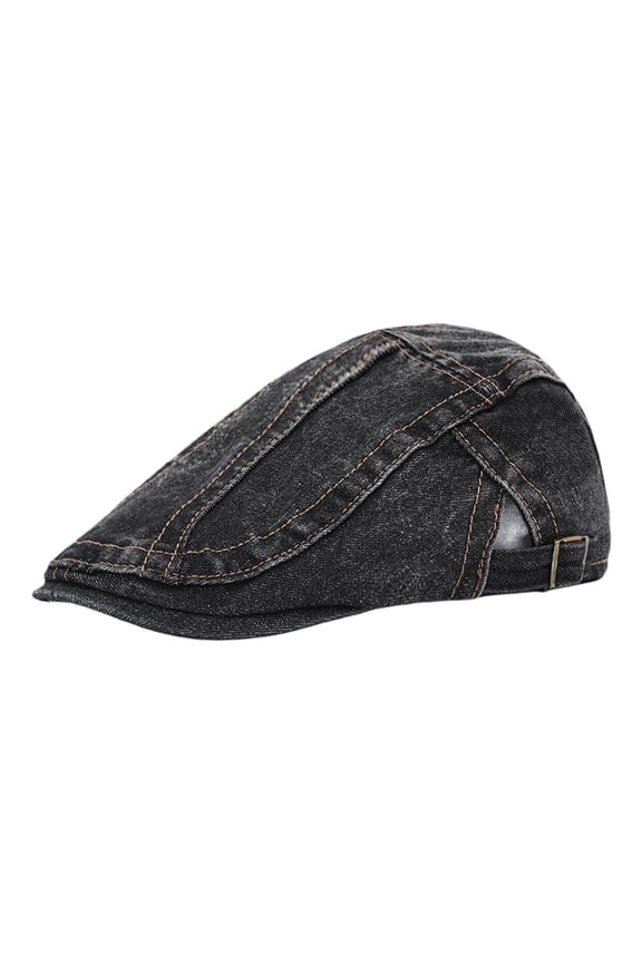 Denim Beret Hats Solid Color Visor Hat Cabbie Driving Hat Cotton Dad Cap for Women
