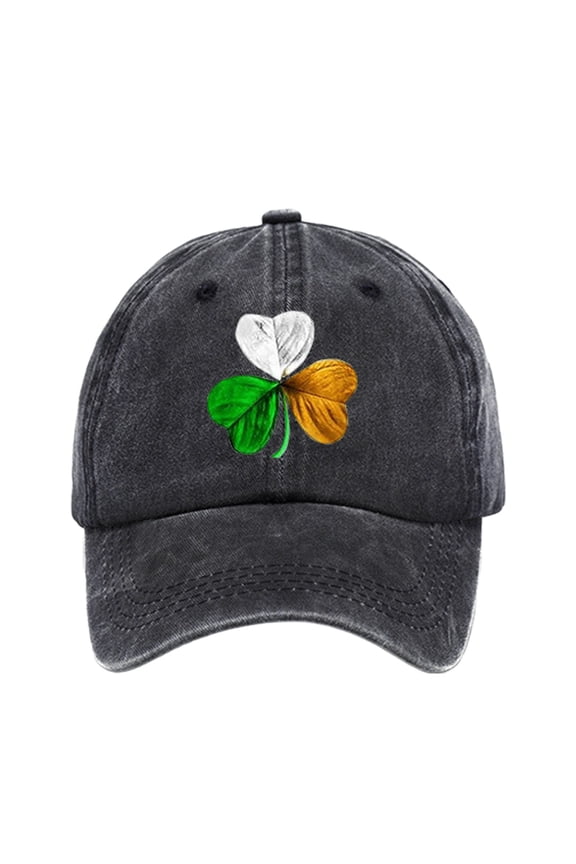 Distressed Baseball Caps for Women St. Patrick's Day White Green Gold Shamrock Print Trucker Hats Men's Cotton Dad Hats