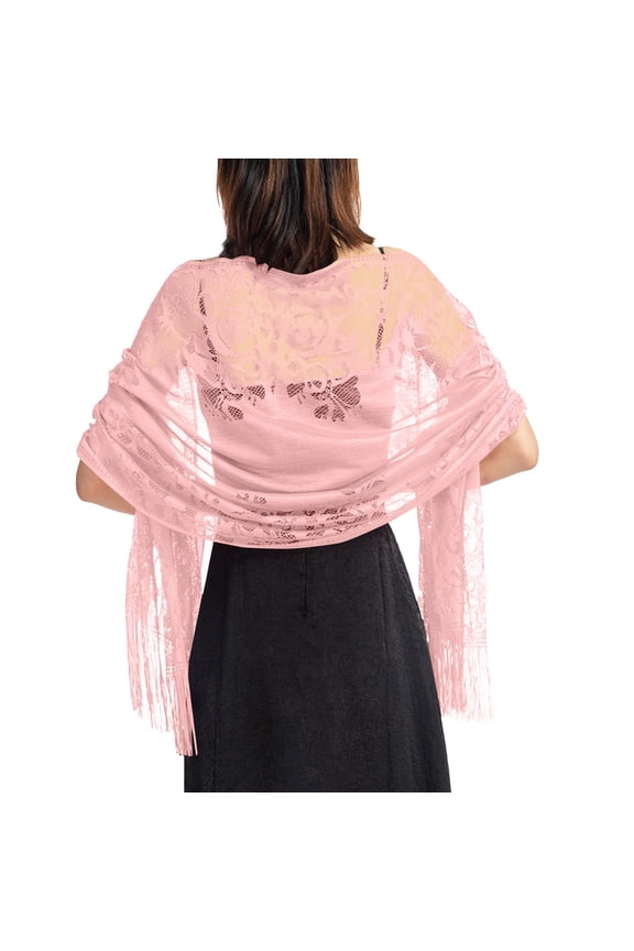 Elegant Lace Mesh Shawl for Pretty Women Fashion Bride's Bridesmaid Evening Dress Accessories Womens Banquet Party Essentials
