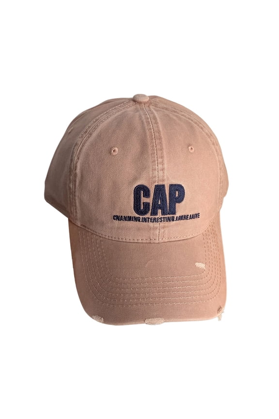 Embroidered Sun Hat Letter Baseball Cap Women's Spring and Summer All Showcase Small Wide Brimmed Cap