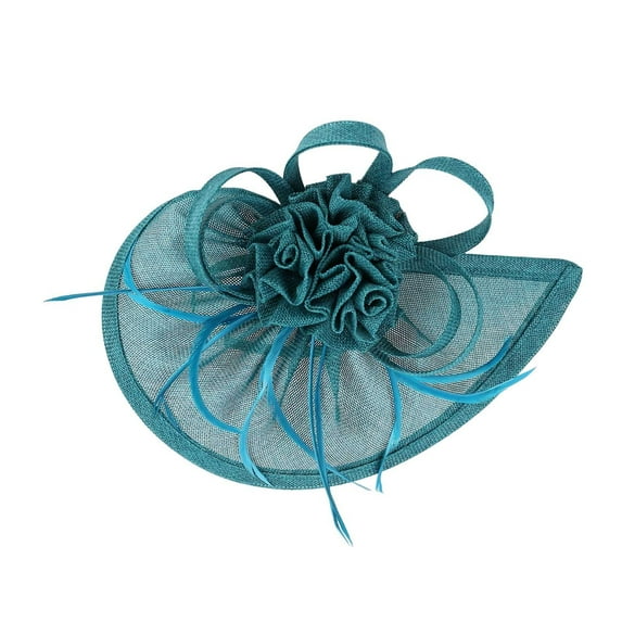 MEICHEN Fascinators Hats for Women Elegant Cocktail Church Hat Flower Feather Mesh Tea Party Hat Leisure Hats Navy