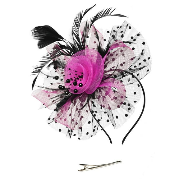 MEICHEN Fascinators Hats for Women Mesh Feathers Hair Clip Flower Tea Party Headband for Wedding Cocktail Leisure Hats Black