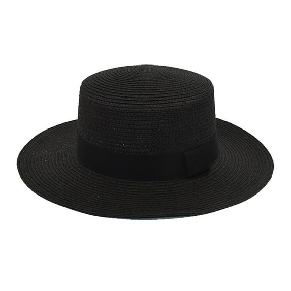 MEICHEN Fedora Hat for Women, Square Buckle Dome Panama Flat Top Straw Hat Summer Travel Sunshade Sun Hat Beach Wide Brim Hat, Fall Winter Fashion Accessories