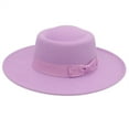 thumbnail image 1 of MEICHEN Fedora Hat for Graceful Ladies Fashion Flat Wide Brim Warm Hat Retro Style Panama Hat Women's Accessories Purple, 1 of 3