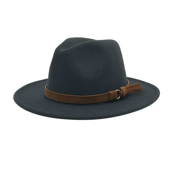 MEICHEN Fedora Hat for Women, Windfall Men & Women Vintage Wide Brim Fedora Hat with Belt Buckle, Fall Winter Fashion Accessories