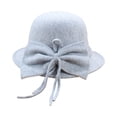 thumbnail image 1 of MEICHEN Fedora Hats for Women Graceful Winter Cloche Hat with Bow Knot Casual Fishing Basin Cap Fall Plain Small Bowler Hat, 1 of 3
