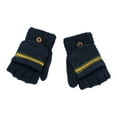 thumbnail image 1 of MEICHEN Fingerless Gloves for Girls and Boys, Korean Version Striped Half Finger Flip Gloves Plain Winter Warm Wool Gloves, Fall Winter Fashion Accessories, 1 of 3