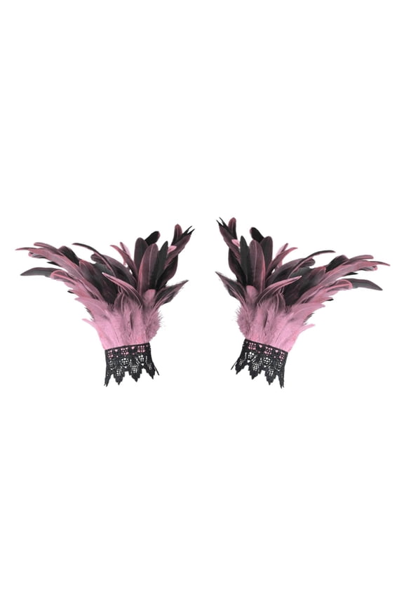Fingerless Gloves for Women, Feather Decorative Gloves Carnival Party Masquerade Show Costume Accessories, Fall Winter Fashion Accessories