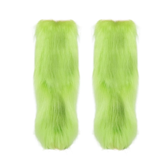 MEICHEN Furry Leg Warmer for Women, Solid Color Furry Boot Cover Imitation Socks Shoe Cover Long Slim Leg Sleeves, Fall Winter Fashion Accessories