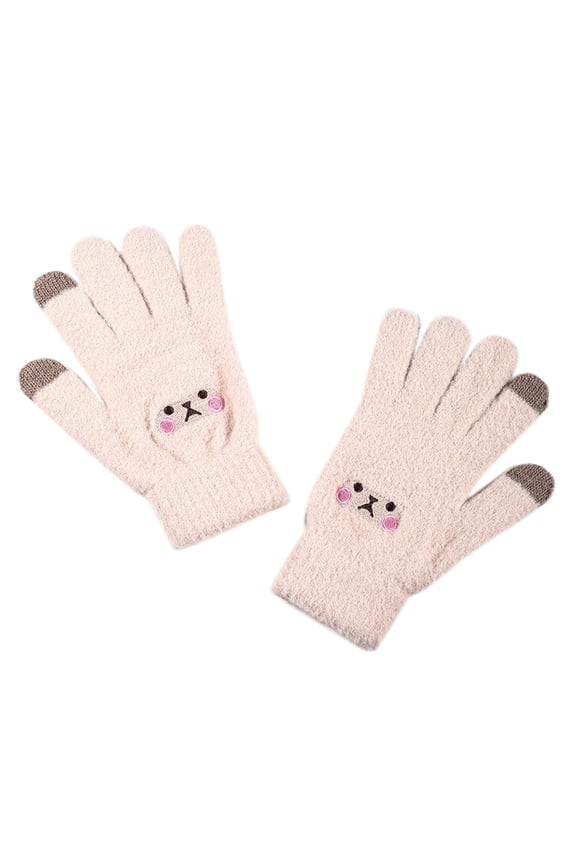 Gloves for Women, Warm Fleece Mittens Wool Knit Thick Gloves Plush Mittens for Winter Cold Weather, Fall Winter Fashion Accessories