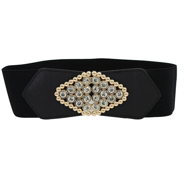 MEICHEN Gold Women's Belts, Elastic Waistband With Wide Elastic