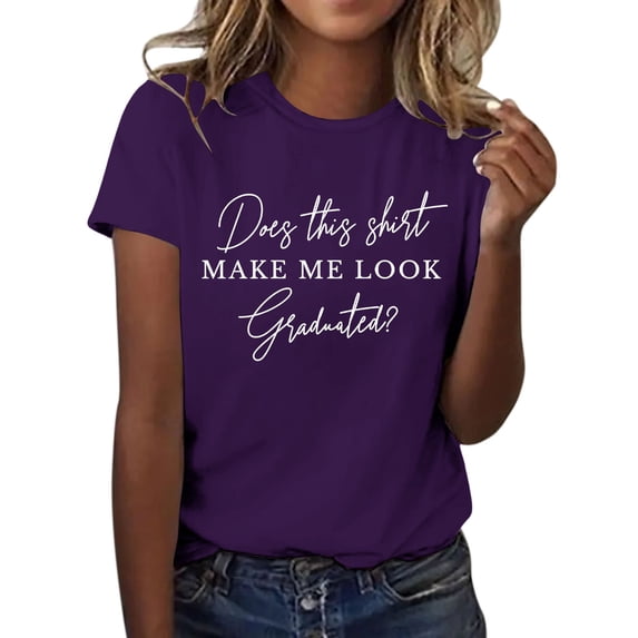 MEICHEN Graduation Gifts for Her: Senior 2026 Shirts Class Of 2026 T Shirt In My Senior Causal College Graduation Teacher Tee Tops Womens Spring Summer Tops