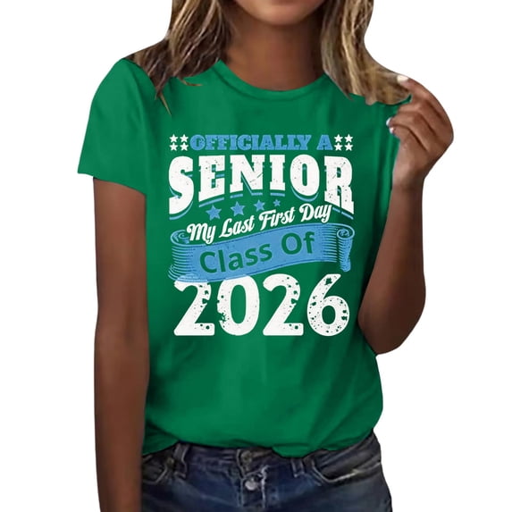 MEICHEN Graduation Gifts for Her: A Senior My Last First Day Class 2026 Back School Adult Lightweight T Shirt Womens Spring Summer Tops