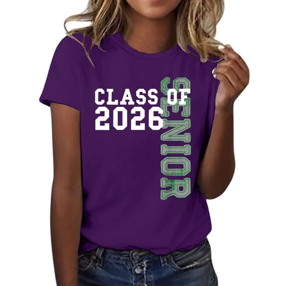 MEICHEN Graduation Gifts for Her: Class Of 2026 Senior 26 High School Graduation T Shirt Womens Spring Summer Tops