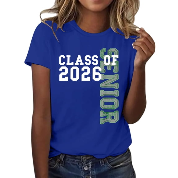 MEICHEN Graduation Gifts for Her: Class Of 2026 Senior 26 High School Graduation T Shirt Womens Spring Summer Tops