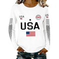thumbnail image 1 of MEICHEN Graphic Tees for Women Lady 250th Special Pattern Round Neck Casual Comfortable Daily Long Sleeved T Shirt, 1 of 6