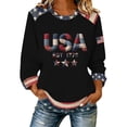 thumbnail image 1 of MEICHEN Graphic Tees for Women Usa 250th Anniversary Freedom Print Loose Blouse 1776-2026 Top Round Neck Long Sleeve T Shirt, 1 of 4