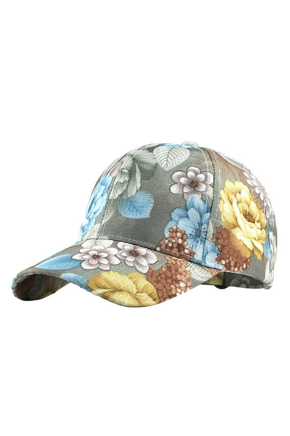 Gray Women's Baseball Caps, Peony Color Baseball Cap Casual Cotton Trend Duck Cap Outdoor Sun Hat,Women's Accessories Baseball Caps