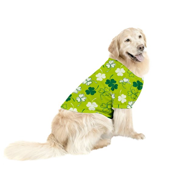 MEICHEN Green Shamrock Print Animal Suit for Dogs Fashion Cute St. Patrick's Day Pet Suit
