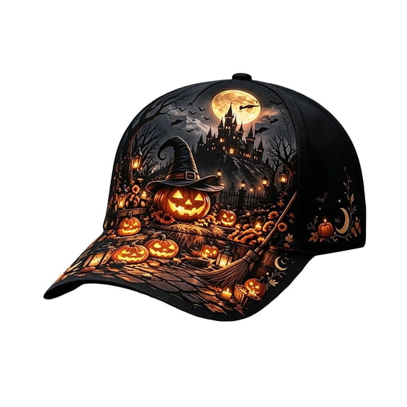 MEICHEN Halloween Gothic Baseball Cap for Men and Women Fashion Adjustable Print Trucker Hat Unisex Casual Cozy Dad Hat