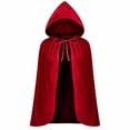 thumbnail image 1 of MEICHEN Halloween Solid Color Hooded Cloak for Women Classic Vintage Lace Trim Cape Dress Up Party Accessories, 1 of 6