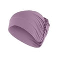 thumbnail image 1 of MEICHEN Head Wraps for Women Casual Solid Color Beading Hat Muslim Ruffle Cancer Chemo Wrap Cap Turban Summer Accessories Pink, 1 of 5