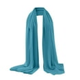 thumbnail image 1 of MEICHEN Scarf for Women Soft Solid Color Shawl Silk Scarf Elegant Pearl Chiffon Shawl Muslim Hijab Lightweight Silk Scarf Blue, 1 of 5