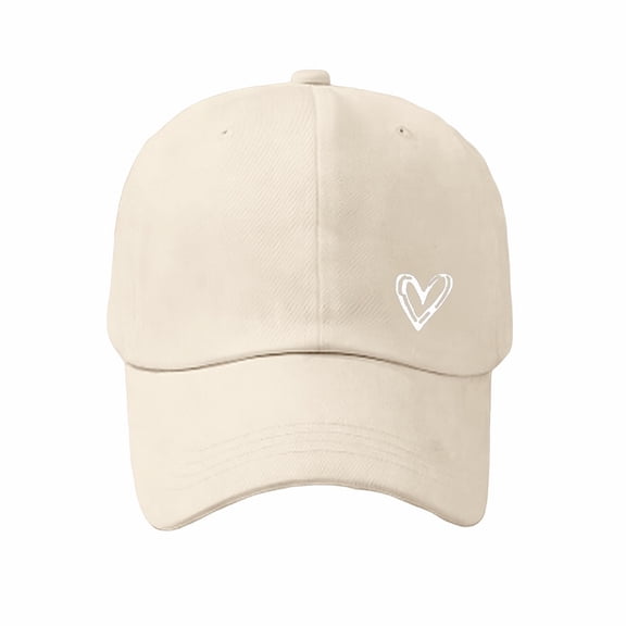 MEICHEN Heart Print Baseball Cap for Women Adjustable Trucker Hat Solid Dad Hat Unisex Cotton Sports Sun Hat