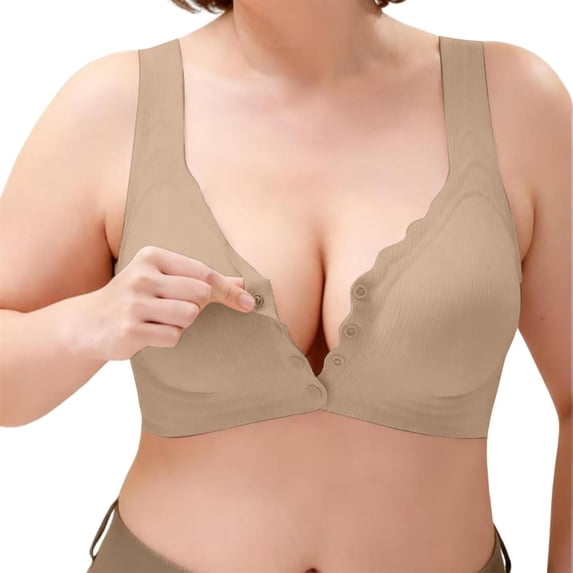 MEICHEN High Support Front Closure No Underwire Bras for Women Adjustable Strap Full Coverage Jelly Bras Comfortable Seamless Underwear