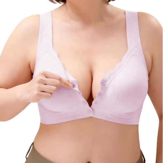 MEICHEN High Support Front Closure No Underwire Bras for Women Adjustable Strap Full Coverage Jelly Bras Comfortable Seamless Underwear