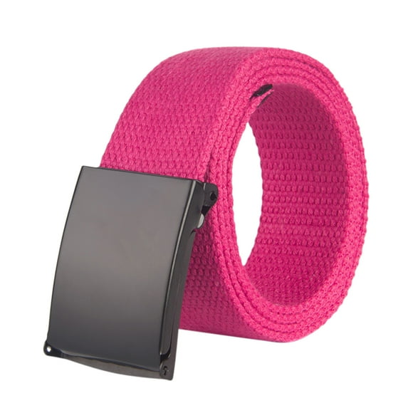 MEICHEN Hot Pink Belt for Women and Men,Fashion Elastic Buckle Belt Solid Color Canvas Waistband,Unisex Accessories Wide Belt