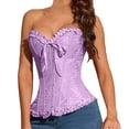 thumbnail image 1 of MEICHEN Jacquard Corset Bustier for Women Fashion Strapless Sweetheart Neck Cami Top Front Closure Waist Cincher Tummy Control Shapewear, 1 of 6