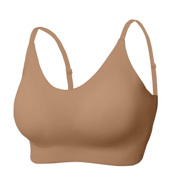 MEICHEN Jelly Bras for Women Plus Size Wireless Bra Deep V Full Supportive Older Back Coverage Bralette Summer Clothes Fall Fashion Essentials