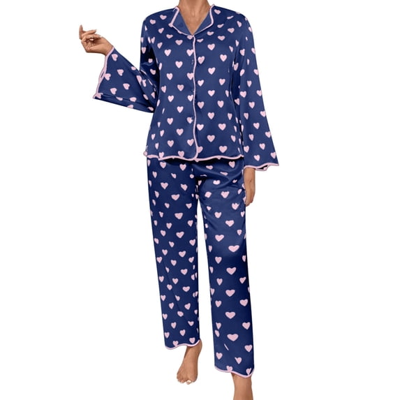 MEICHEN Lounge Set for Women Women Set Casual Printed Lapel Soft Long Sleeve Sleepwear Sets Comfy 2 Piece Casual Pajama Summer Essentials Fashion Sleepwear